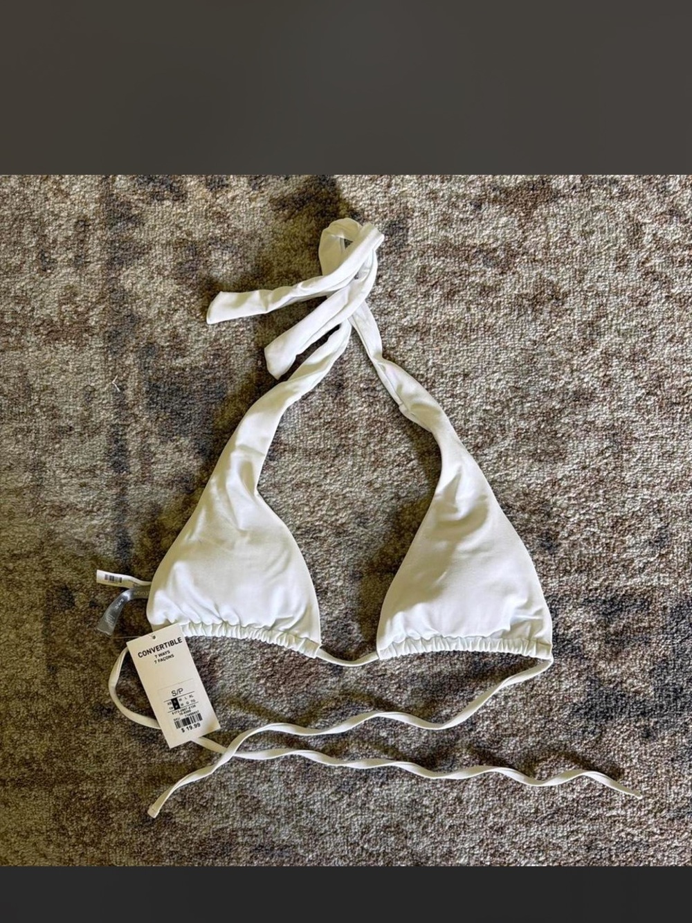 refuge White Triangle Bikini Top